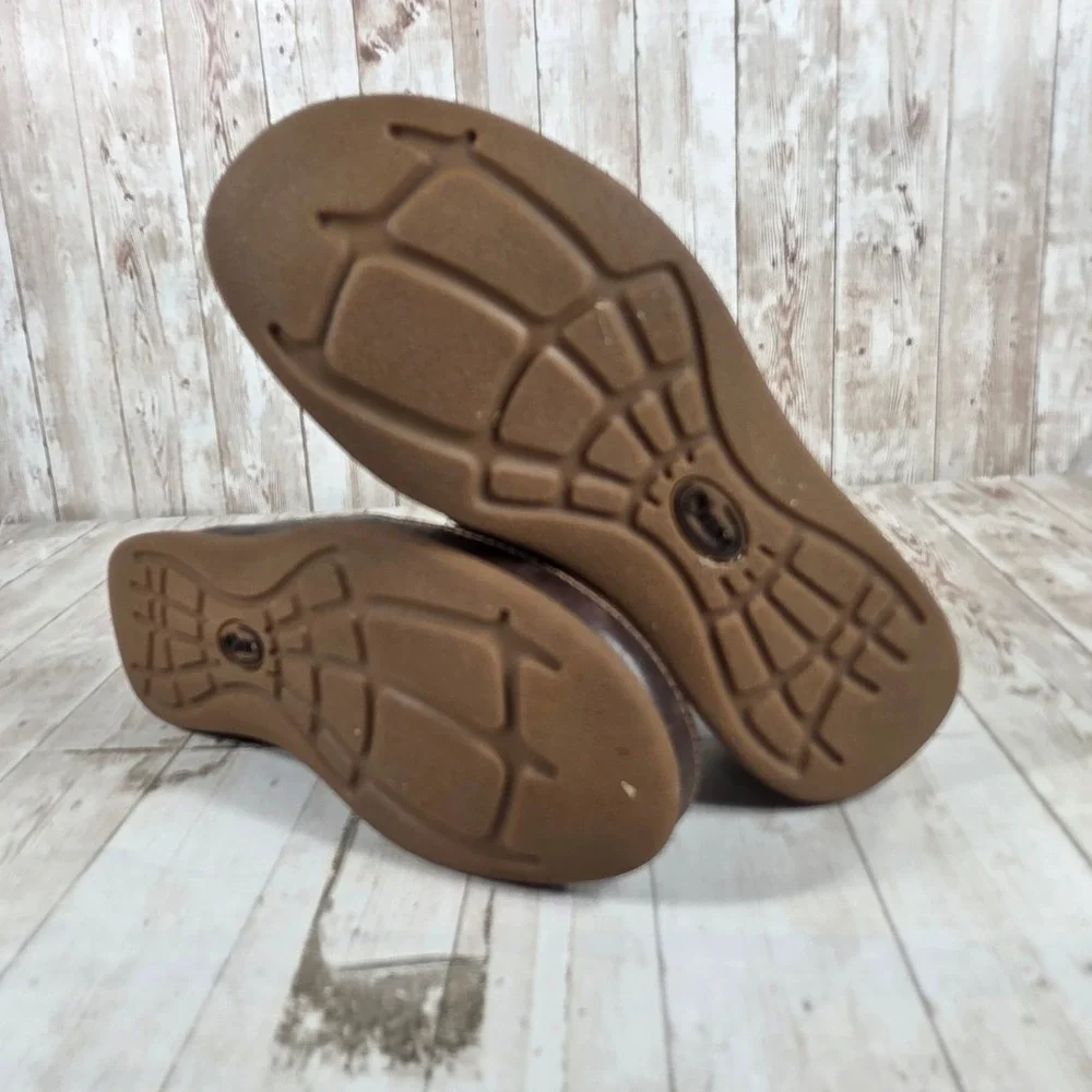Chaco Pinecone Brown Leather Moc Toe Loafers Womens 8.5 J105846 Comfort Shoes